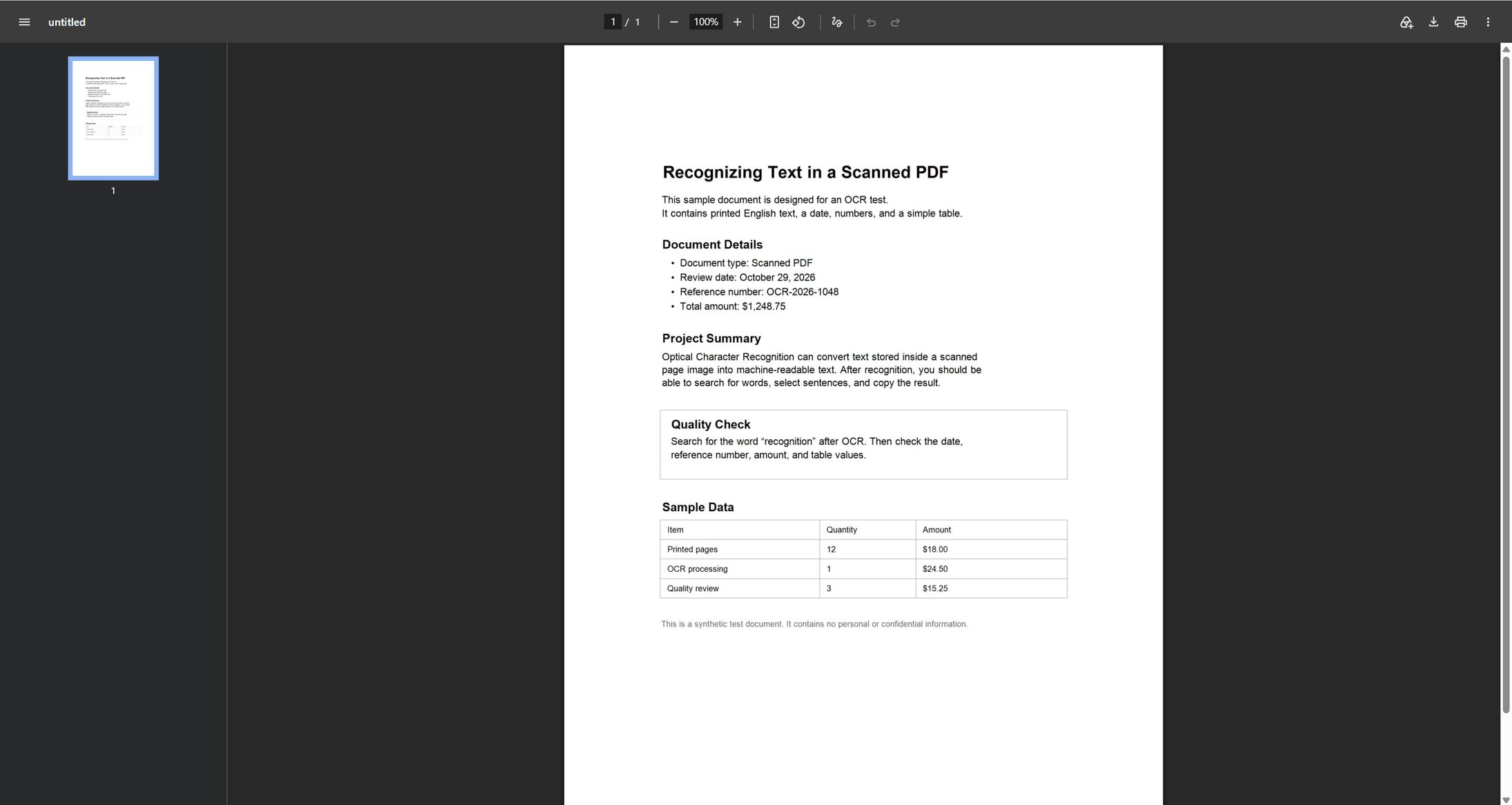 Scanned PDF opened before text recognition