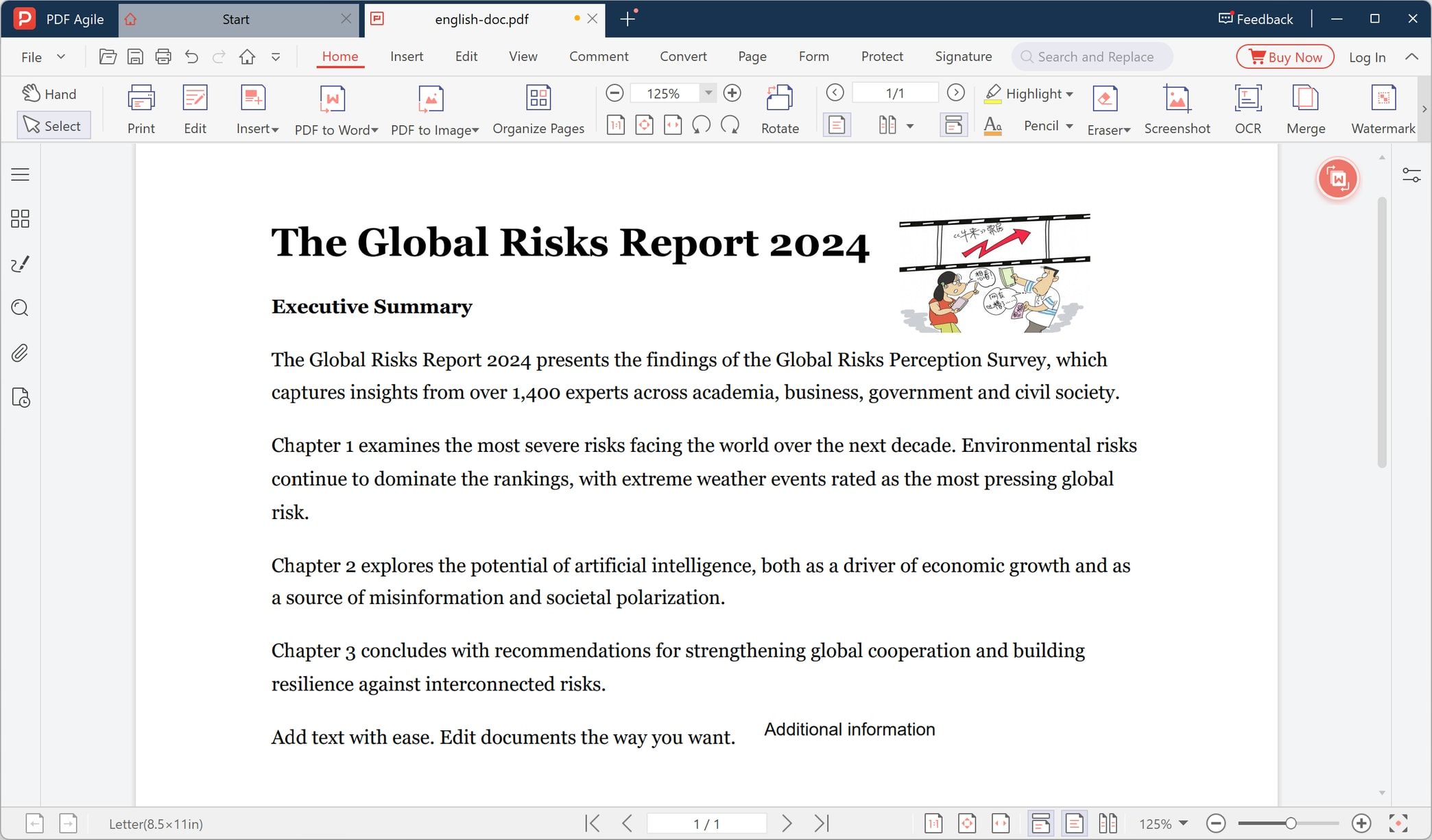 Picture placed on the PDF page and ready for review