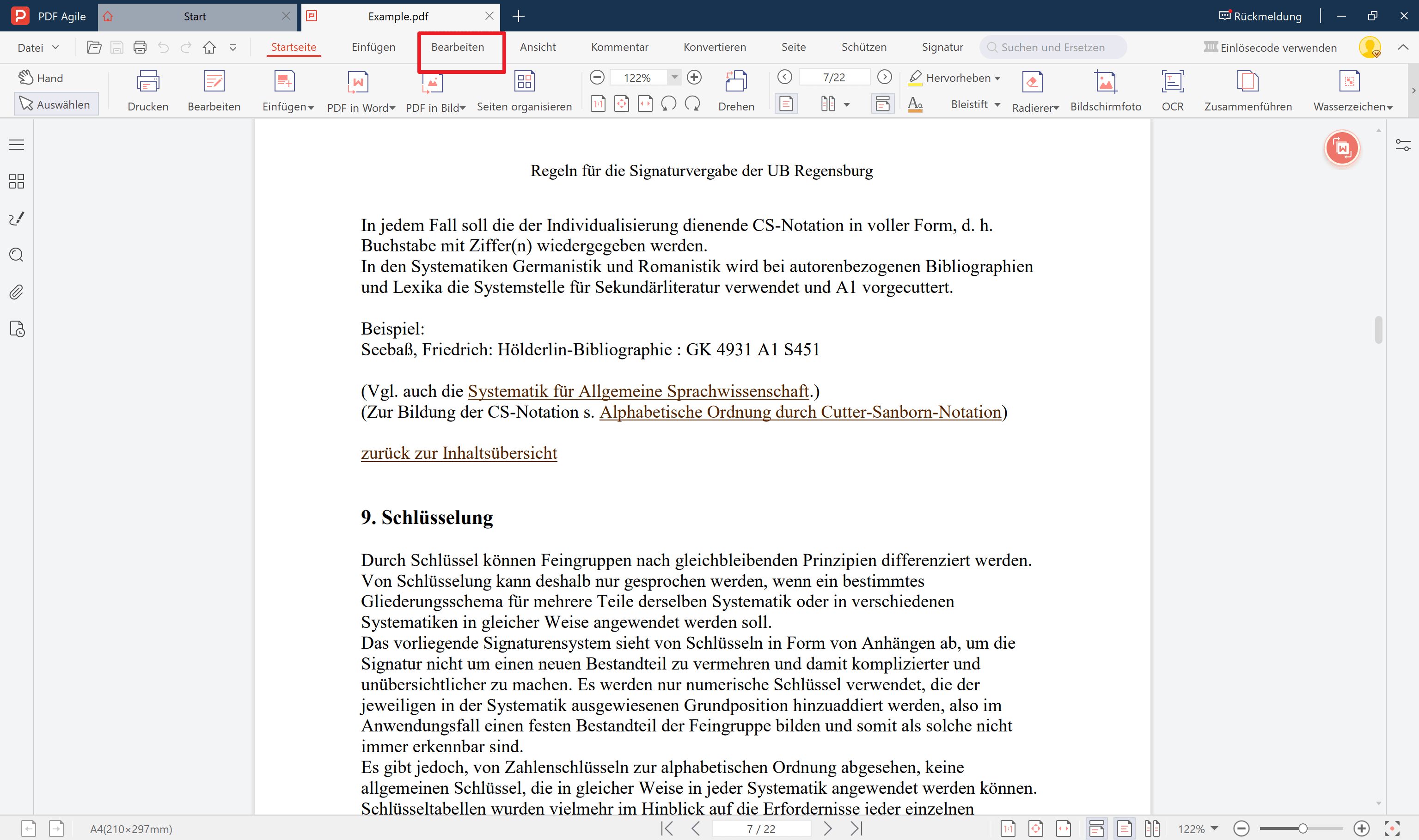 1. Öffnen Sie die PDF-Datei in PDF Agile