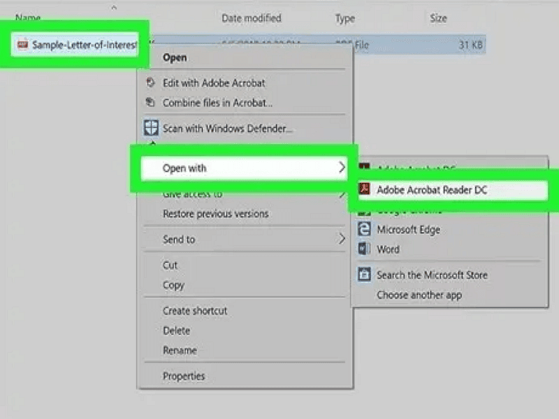 1. Öffnen Sie die PDF in Adobe Acrobat (nicht Reader)