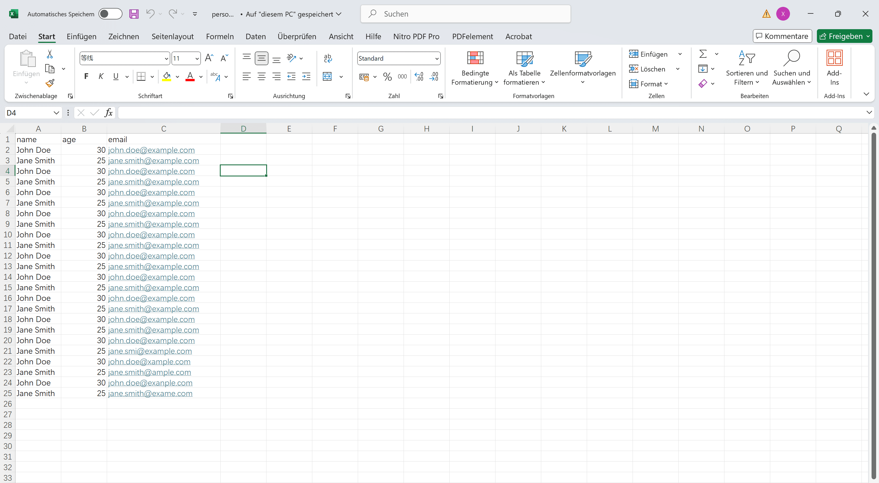 1. Öffnen Sie die konvertierte .xlsx- oder .xls-Datei mit Microsoft Excel 