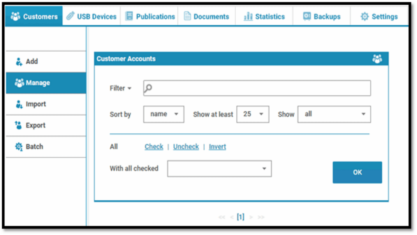 1. Open the "Customers" tab in Safeguard Admin.