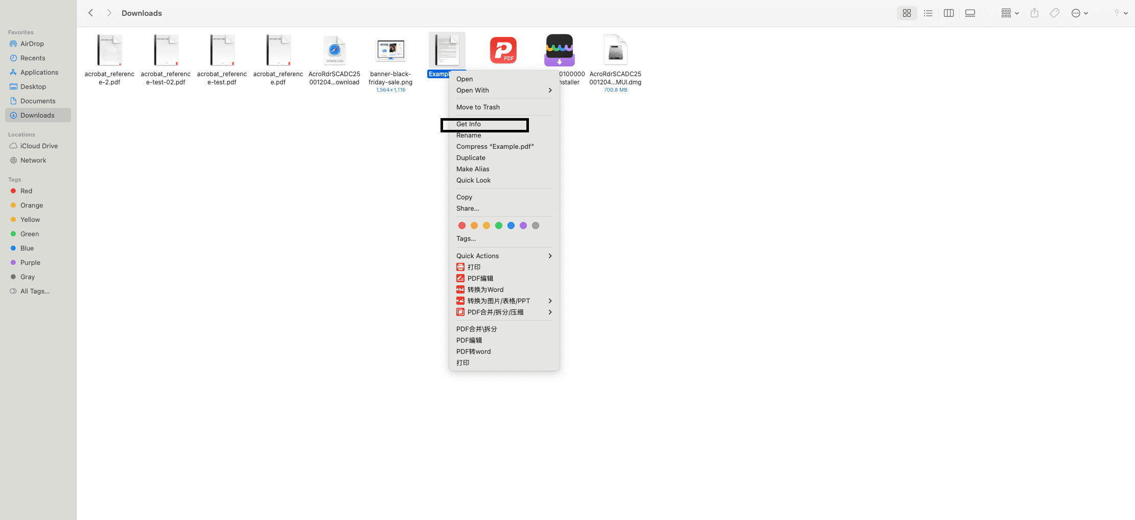 1. Right-click on a PDF file. Then, select 