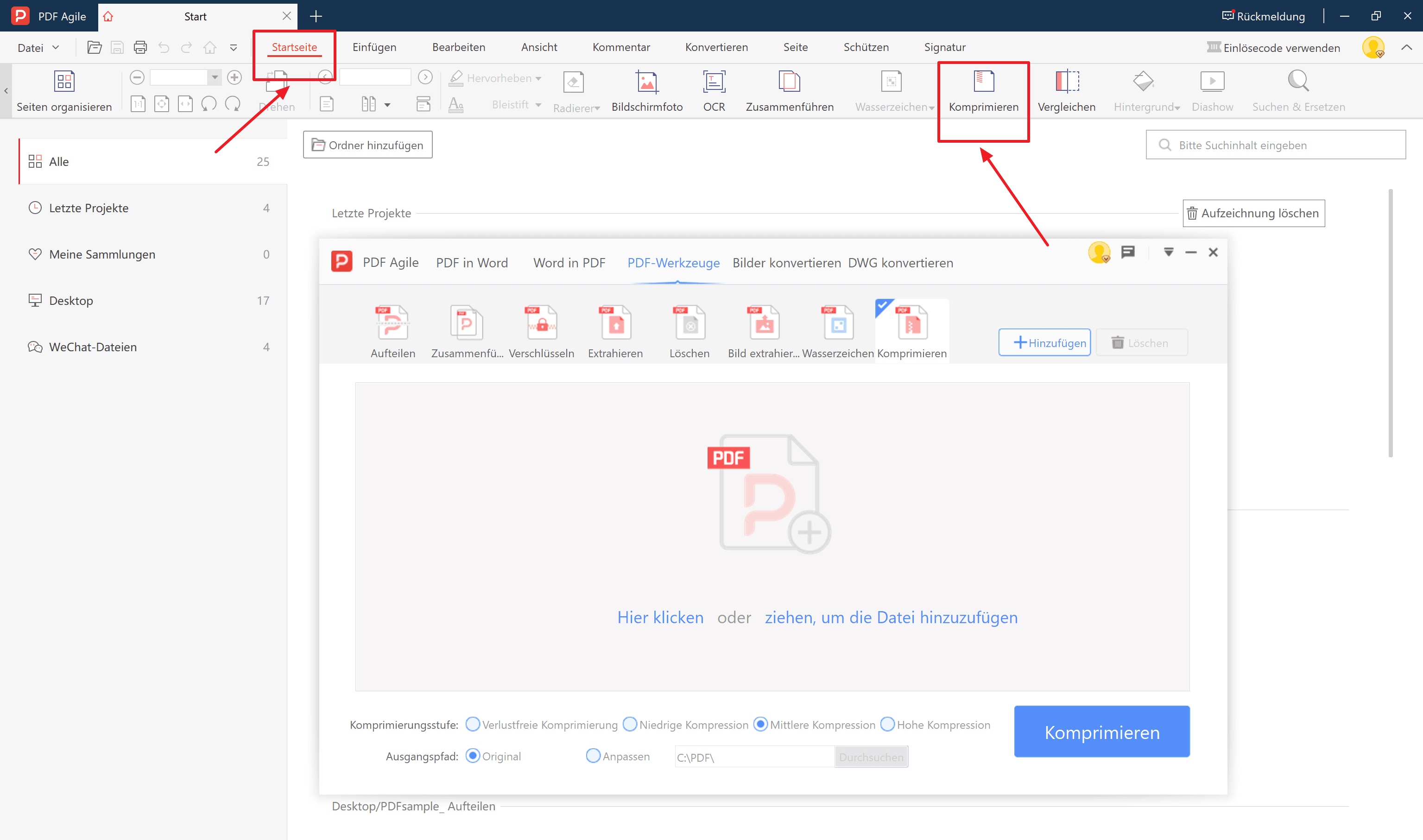 1. Sie können das Programm öffnen und dann zum „Startseite“-Tab navigieren