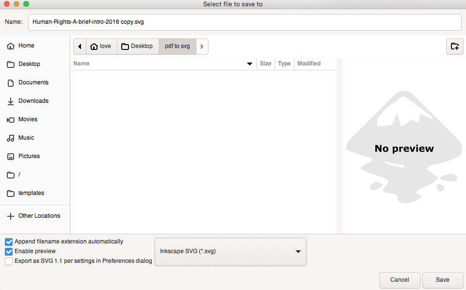 2. Als SVG exportieren: