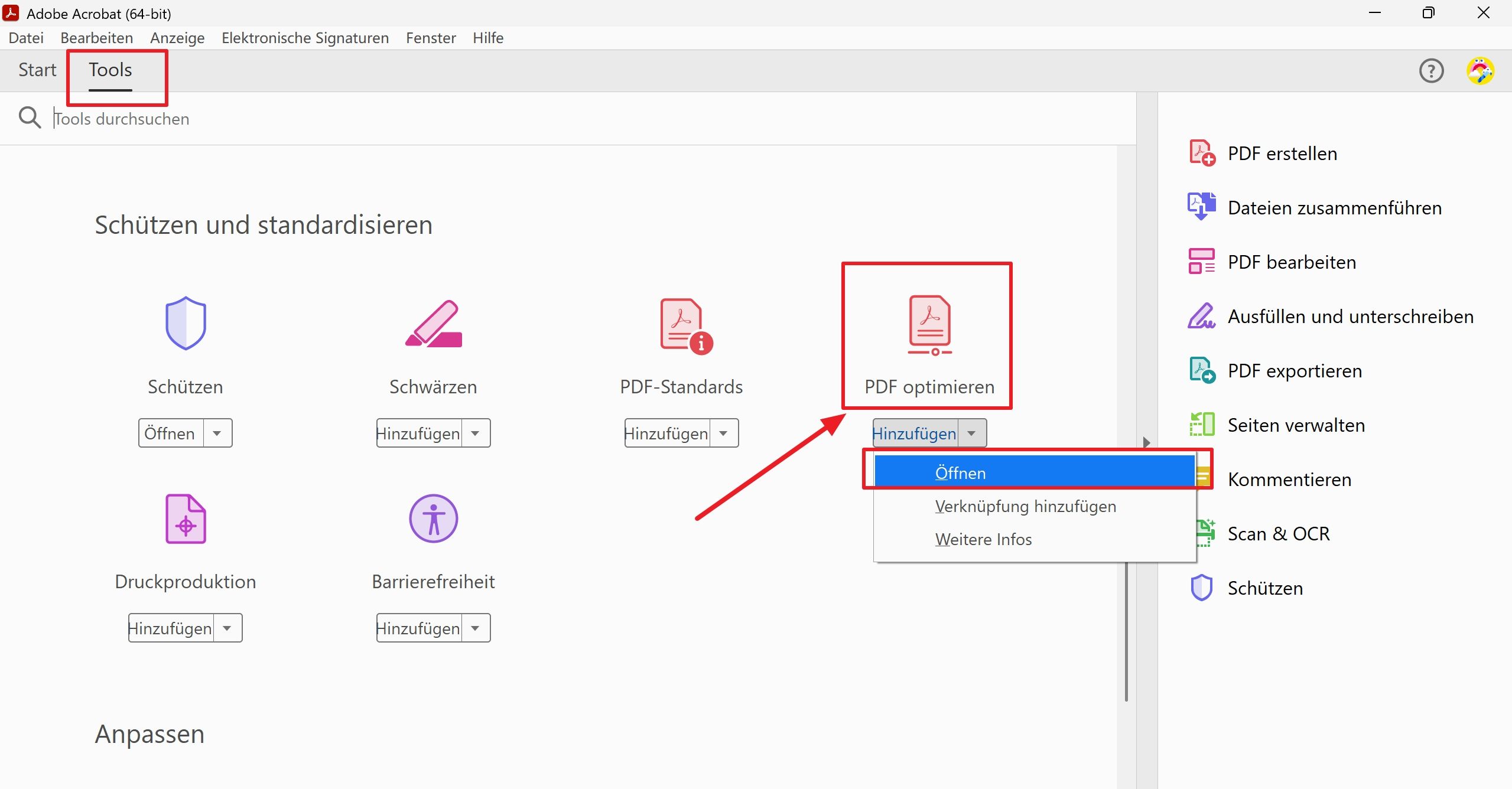 2. Klicken Sie auf "Öffnen", um eine PDF-Datei auszuwählen.