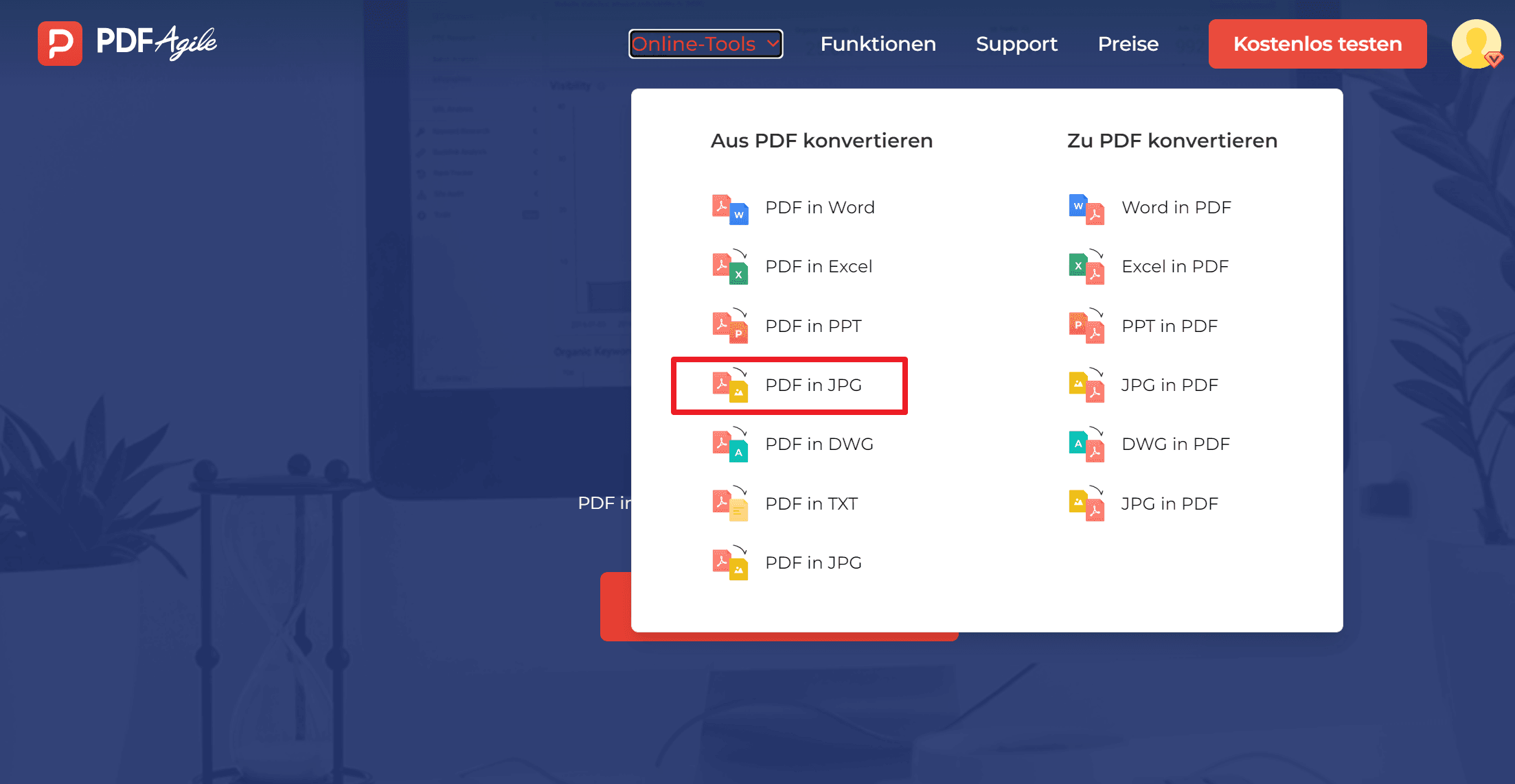 2. Klicken Sie auf Online-Tools.