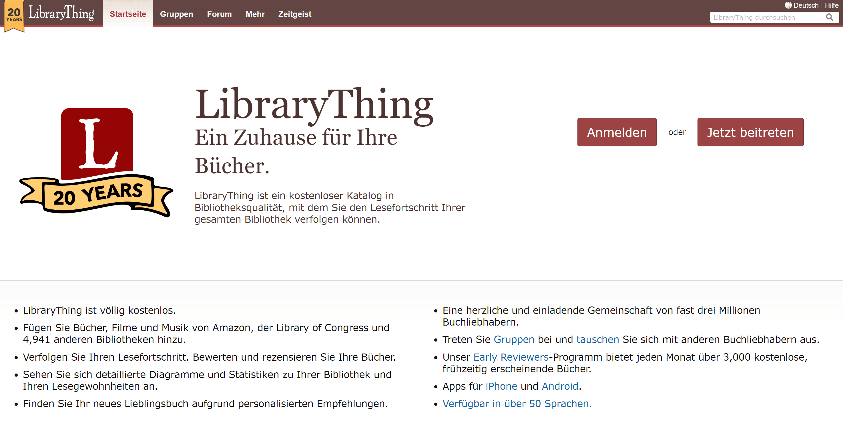 2. LibraryThing