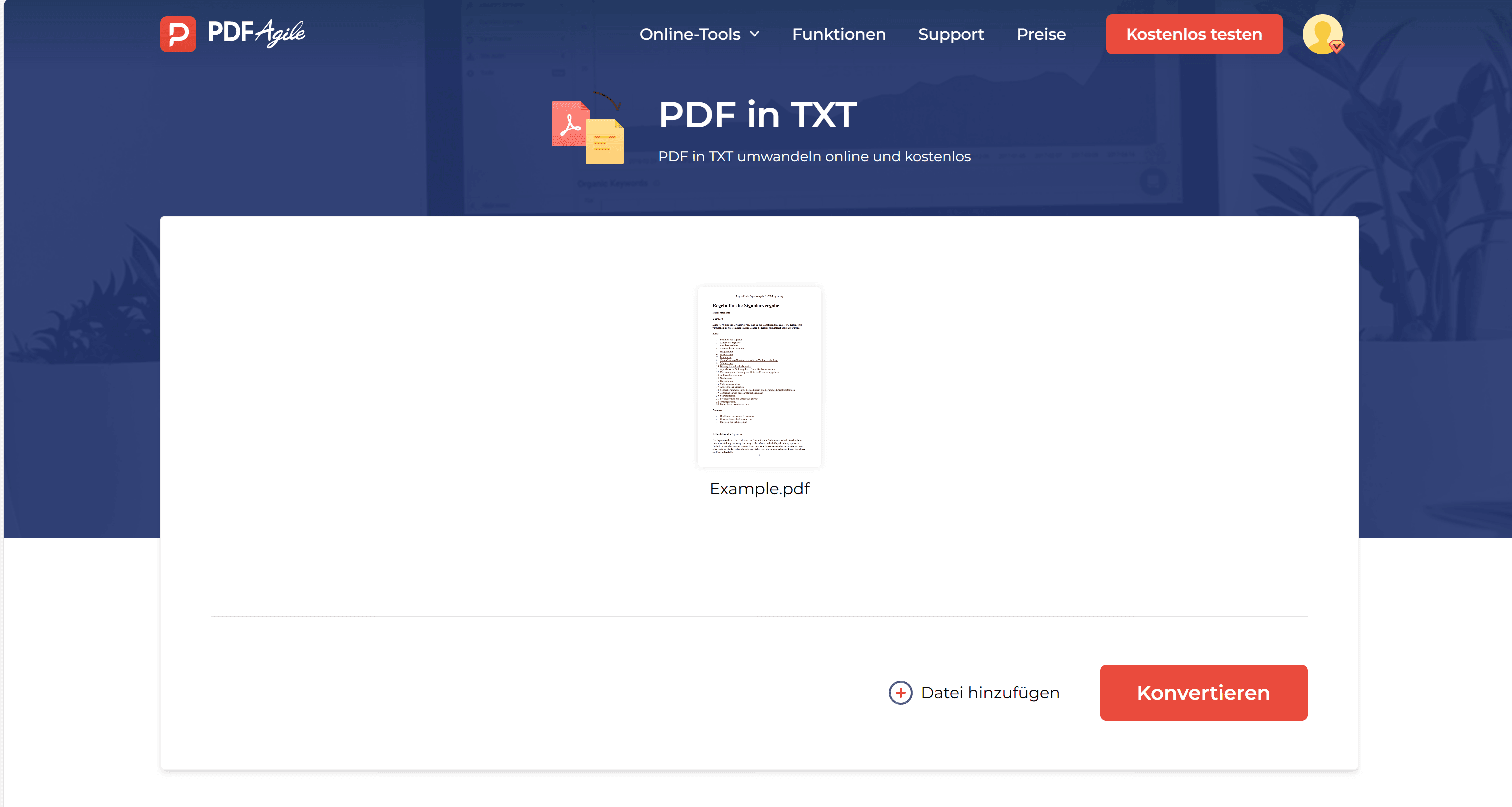 2. PDF hochladen