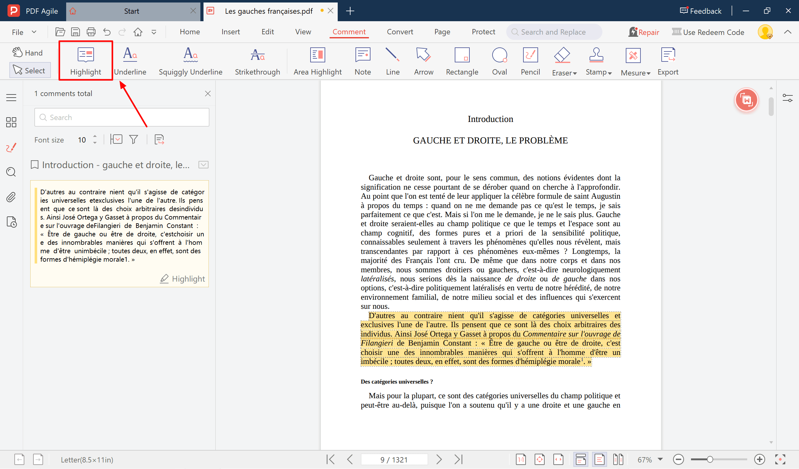 2. Pour surligner une zone dans PDF Agile