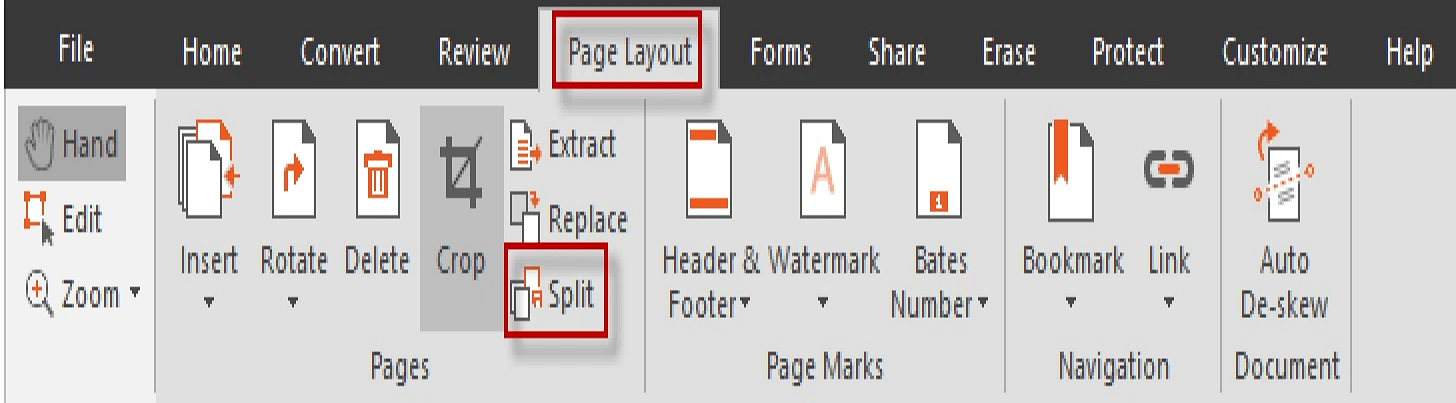 2. Set Bookmark Levels to Split