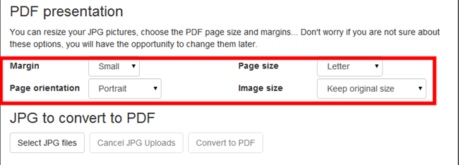 2.	Set Conversion Parameters: