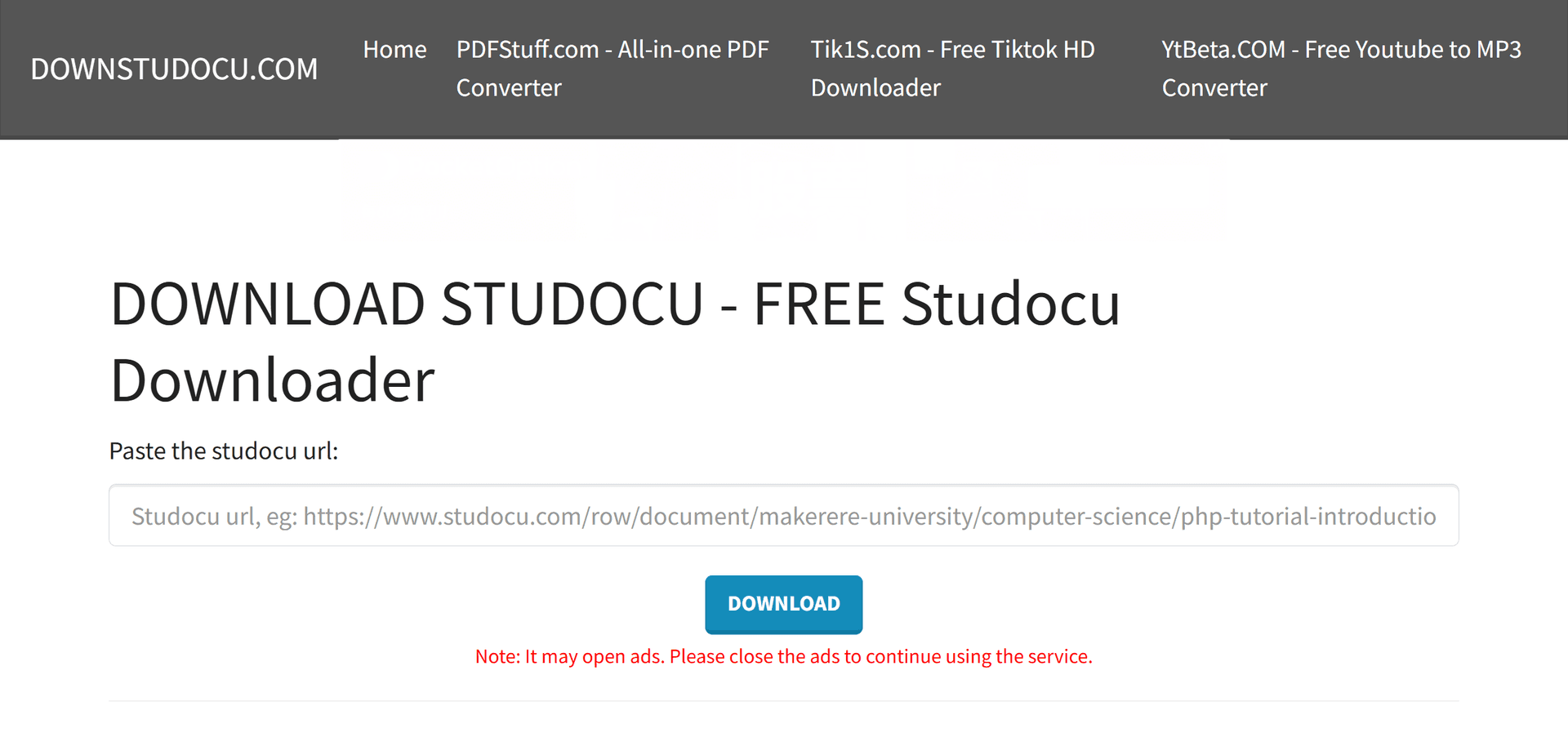 2. Studocu Downloader Online (Webbasierte Tools)