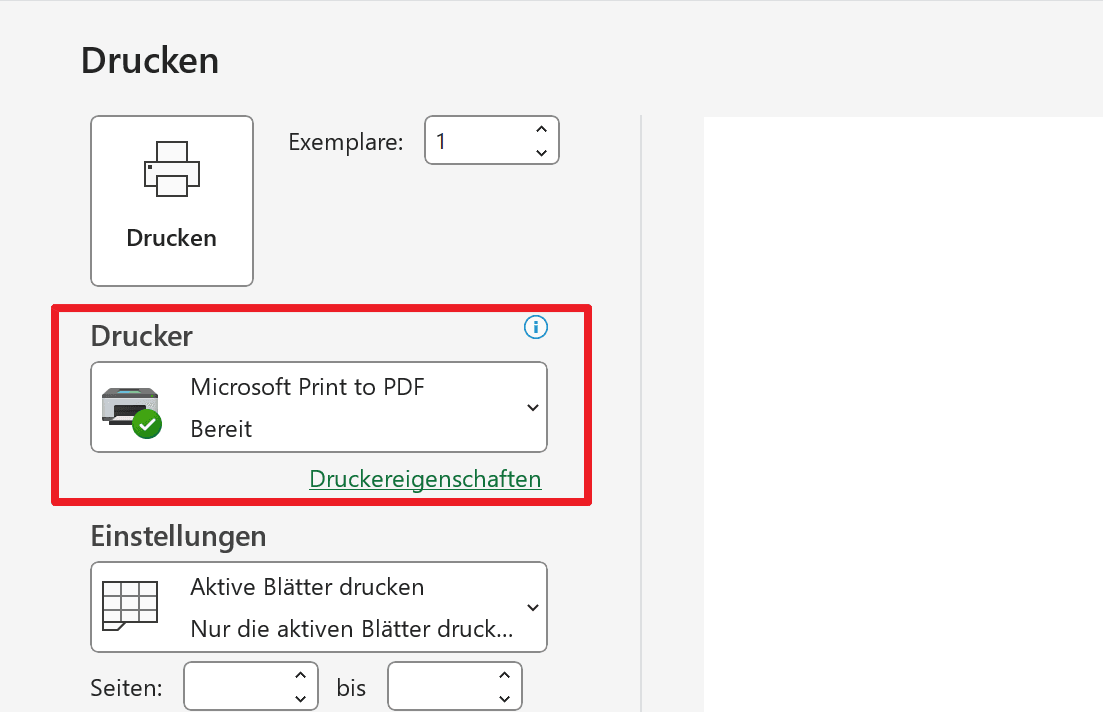 2. Zugriff auf das Druckmenü