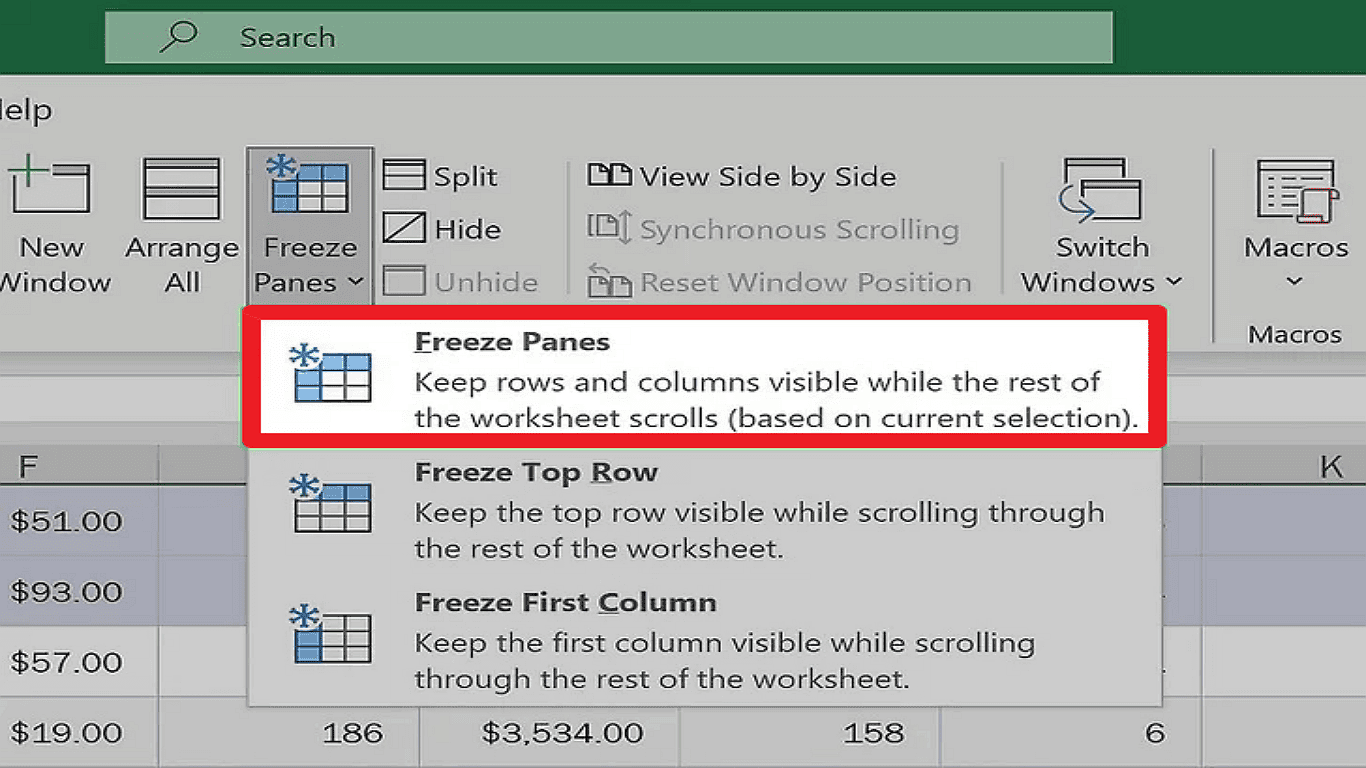 Step 5: Apply Freeze Panes