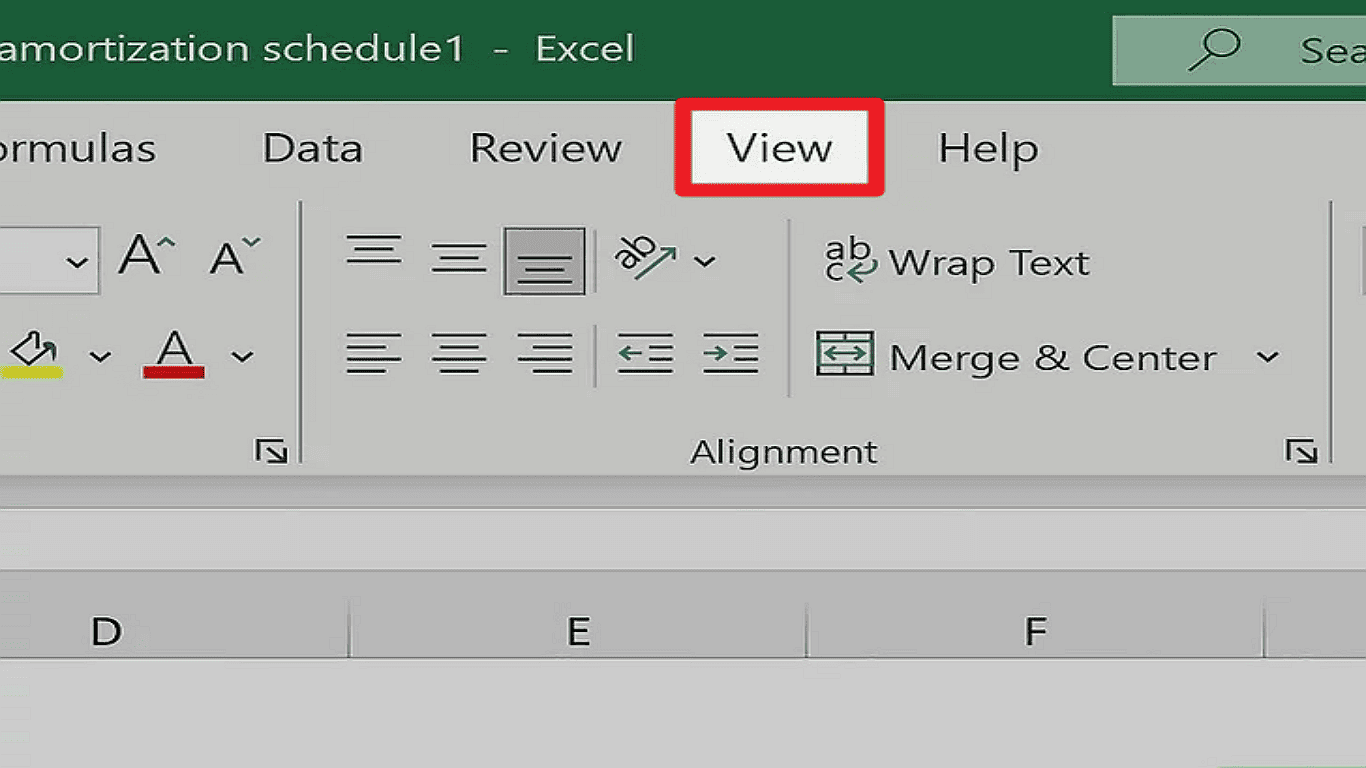 Step 2: Go to the View Tab