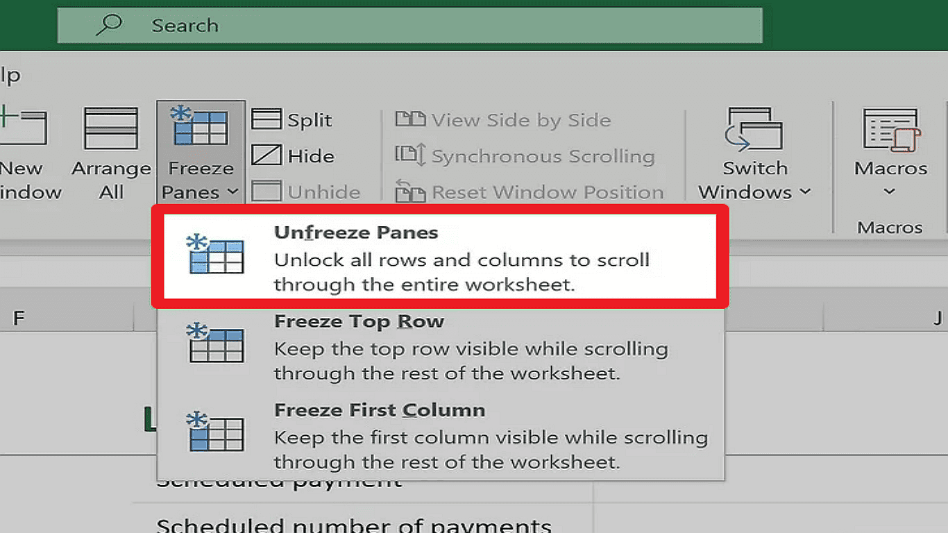 Step 5: Unfreeze Panes When Required