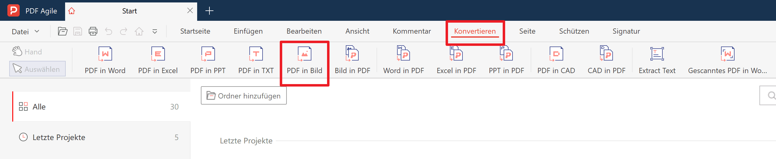 3. Ausgabeformat wählen