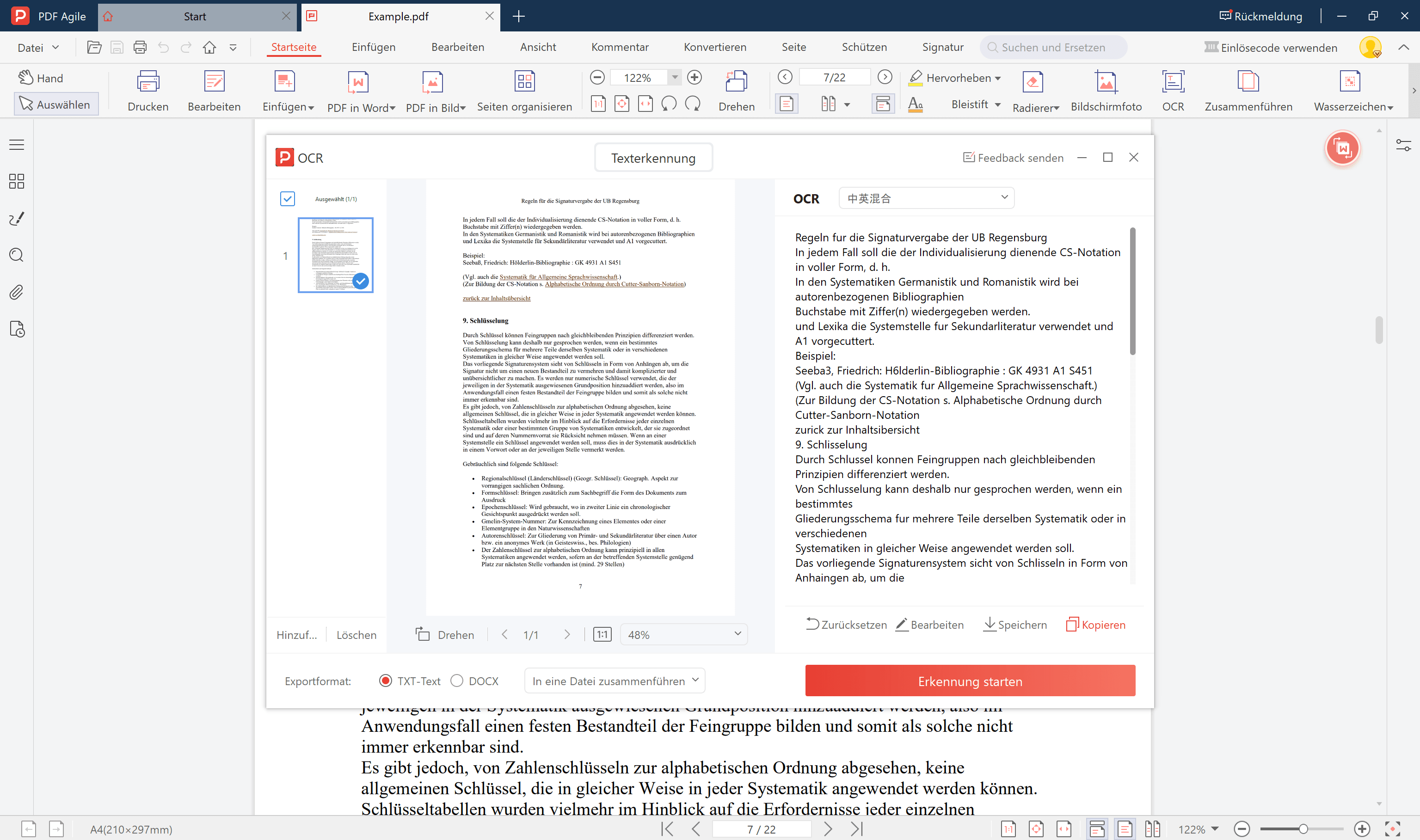 3. Der Text Ihres Dokuments wurde nun extrahiert.