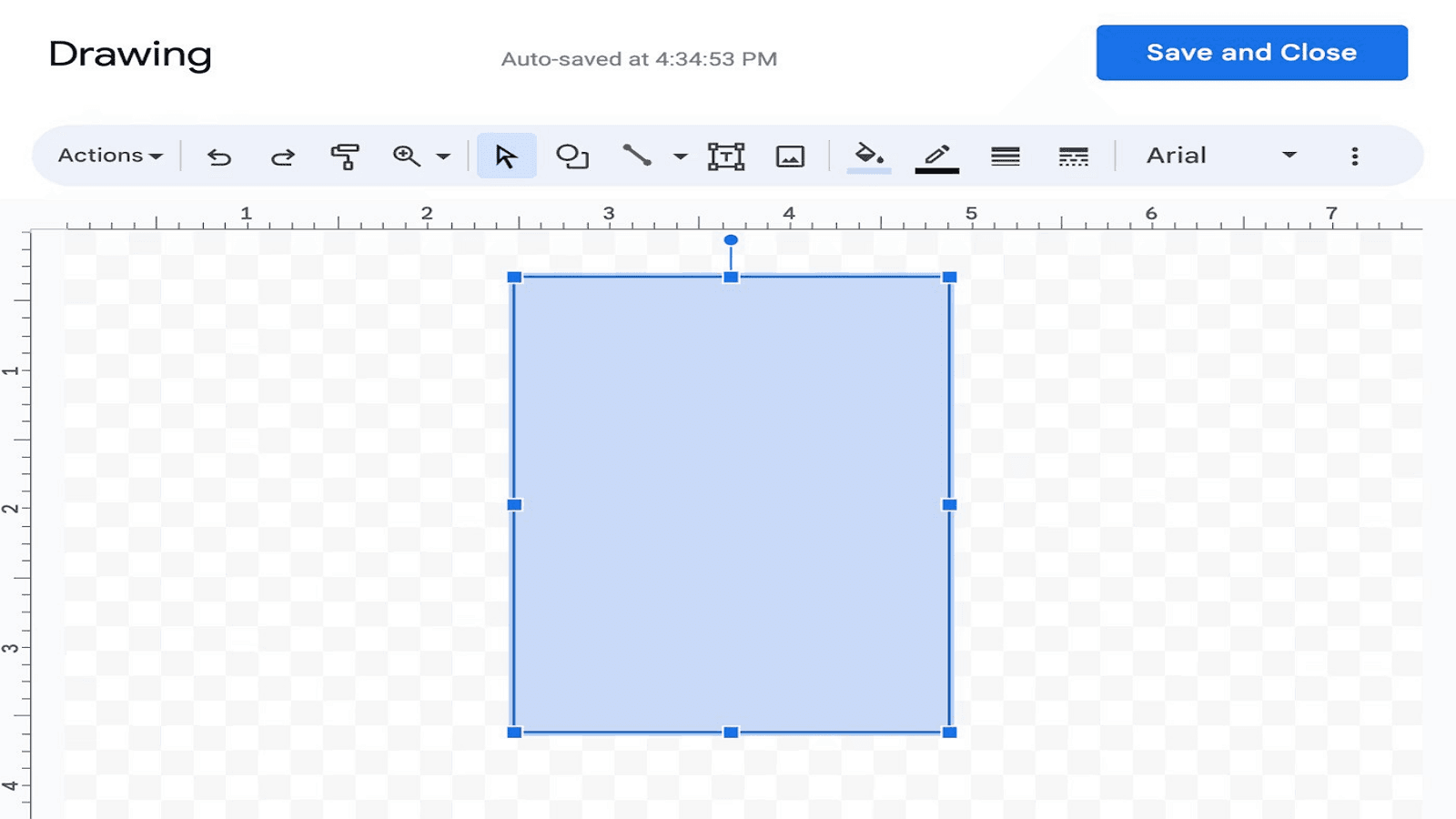 3. Draw the border and adjust its size.