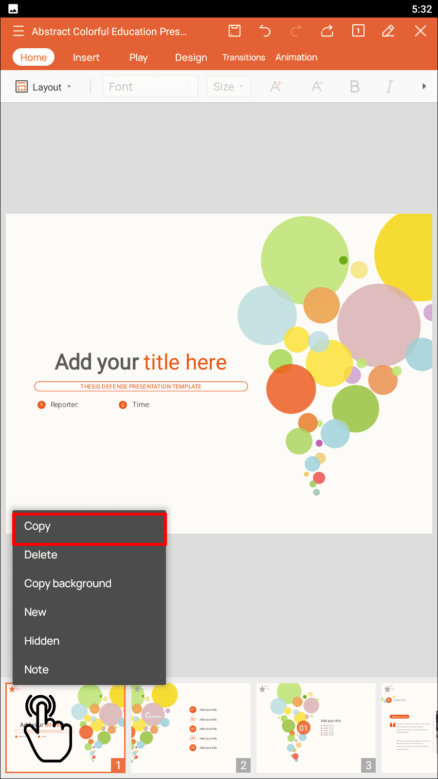 3.Long-press your chosen slide thumbnail, then select “Copy” from the pop-up menu..png