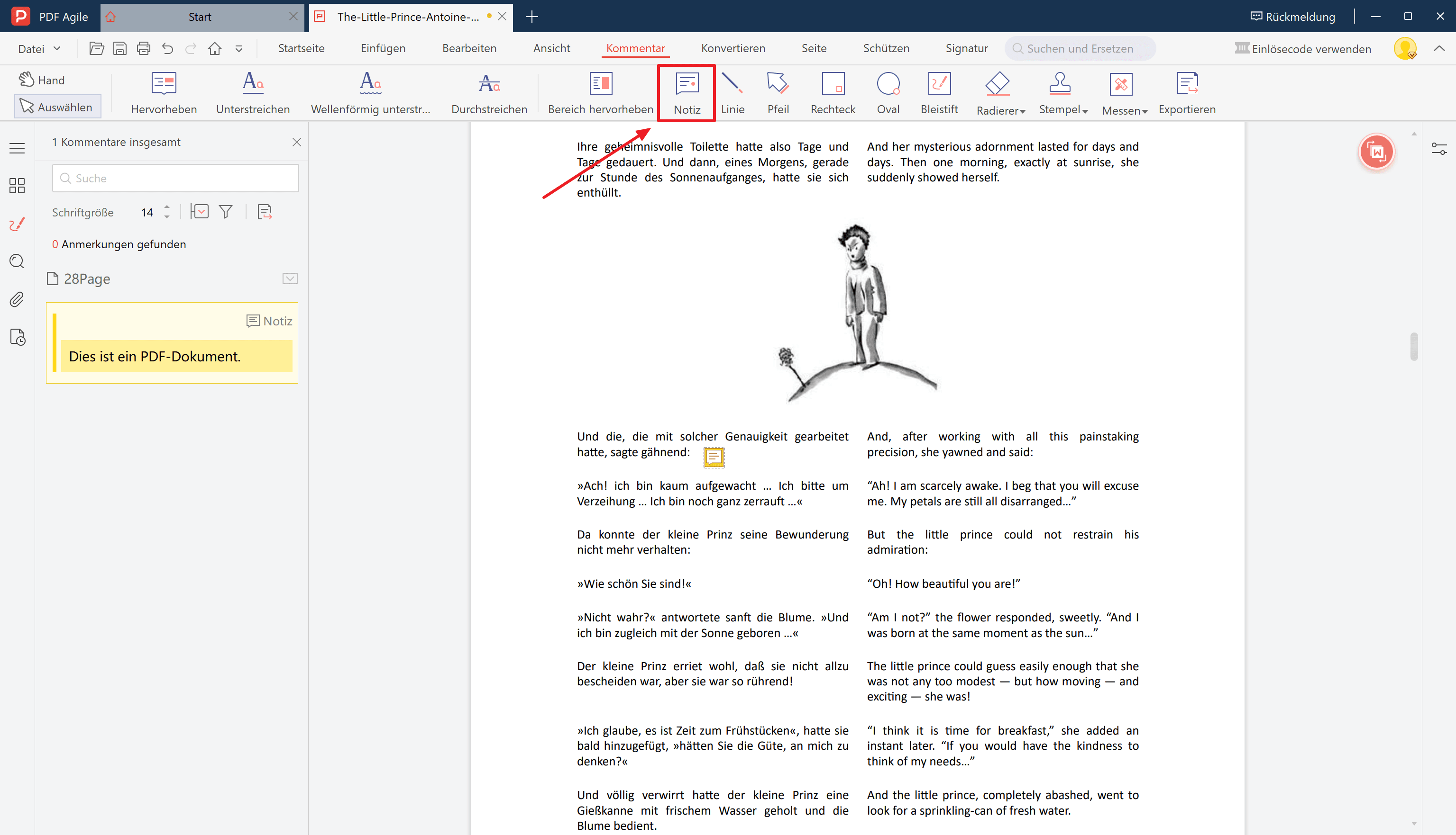 3. Notizen hinzufügen in PDF Agile: