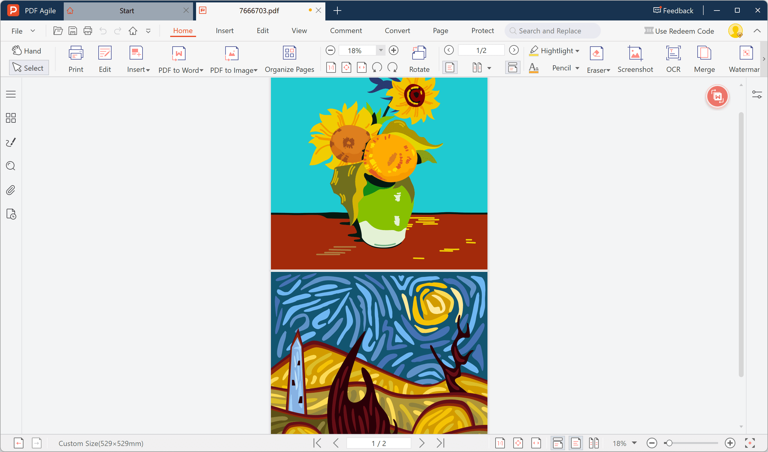 3.Once imported, PDF Agile automatically converts your JPEG or JPG files to PDF.