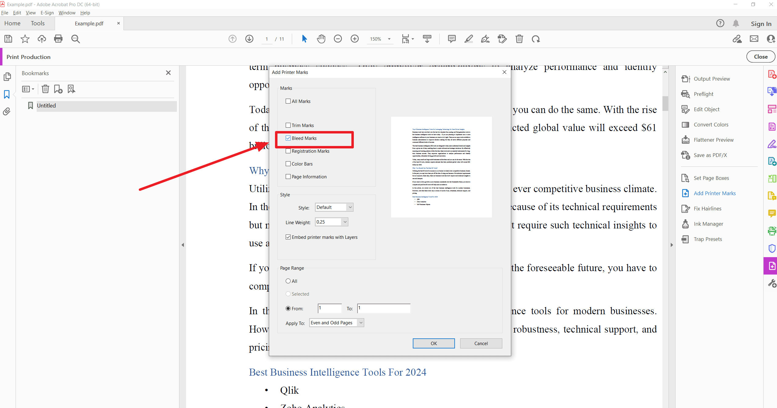 3. Set Bleed Box Settings