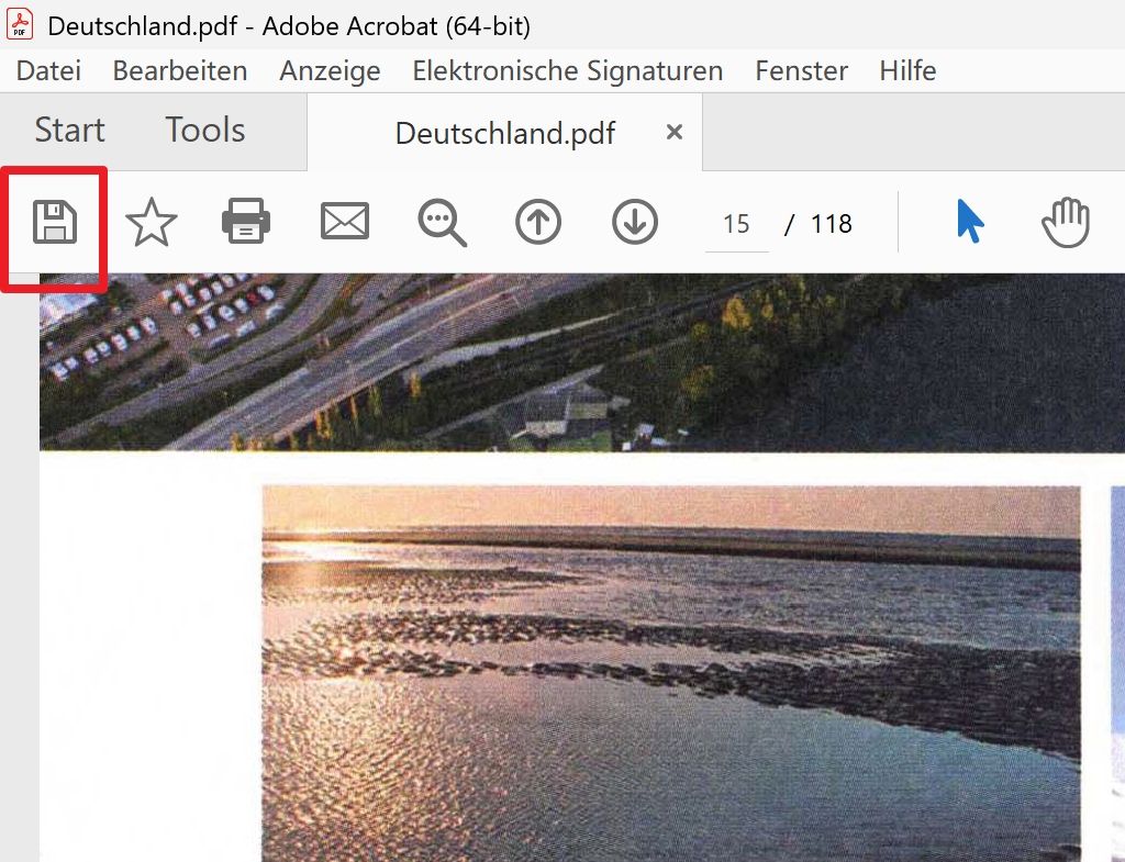 3. Speichern Sie die PDF