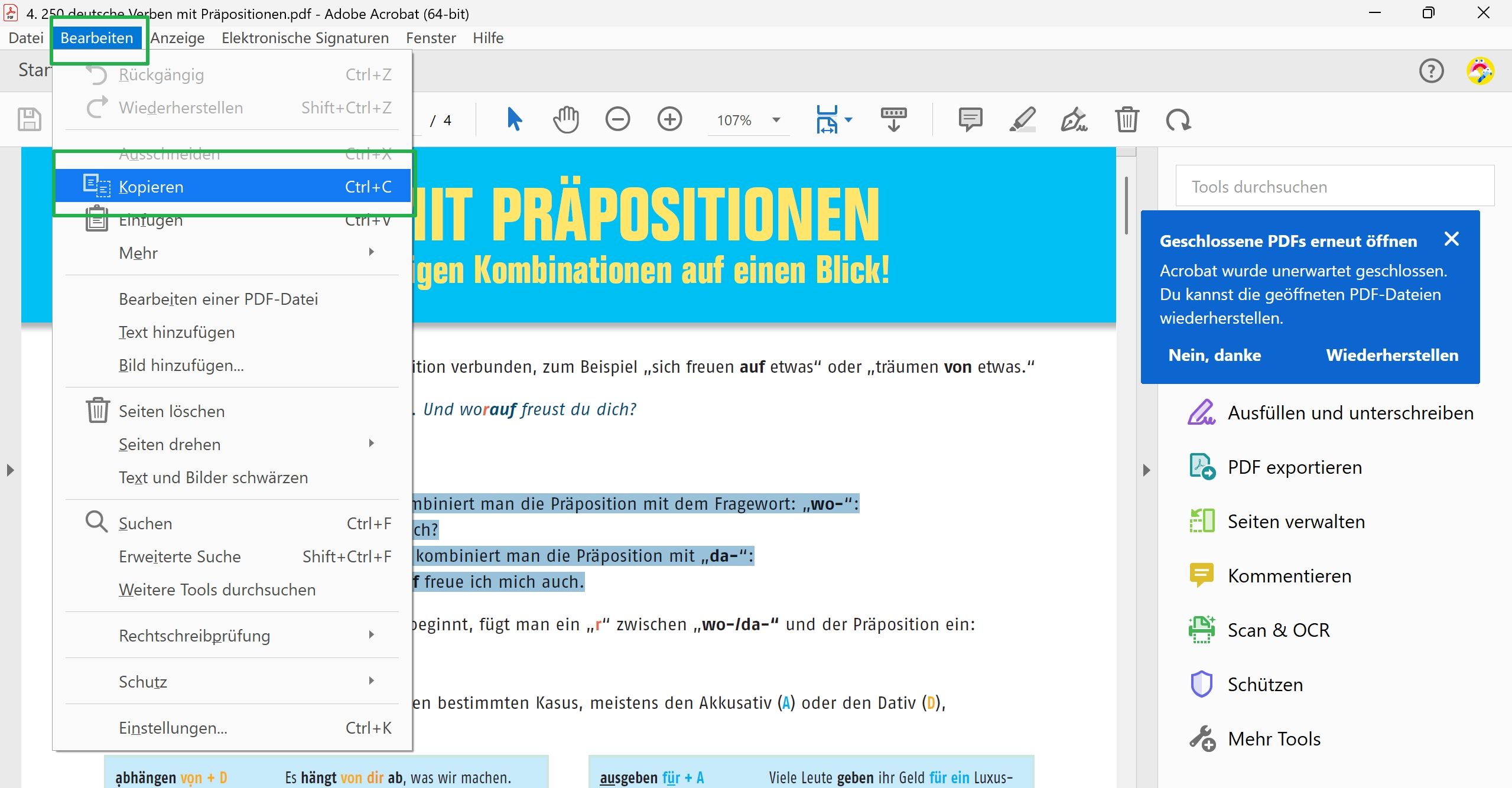 3. Ziehen Sie den Cursor über den Text