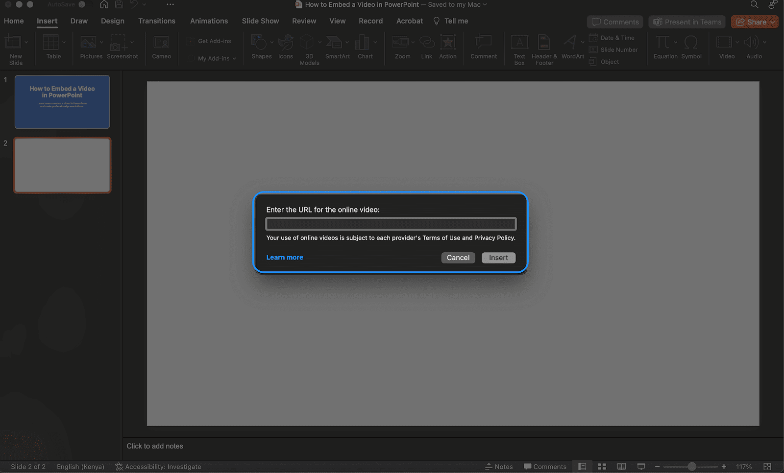 Click Online Film from the dropdown.