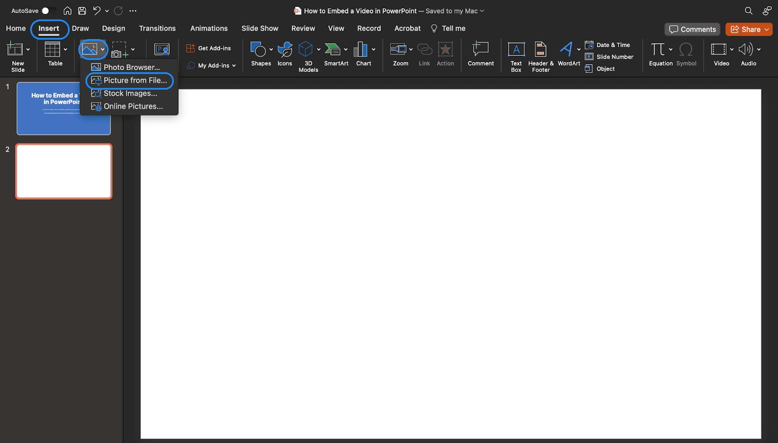 Step 2: Add the screenshot to your slide
