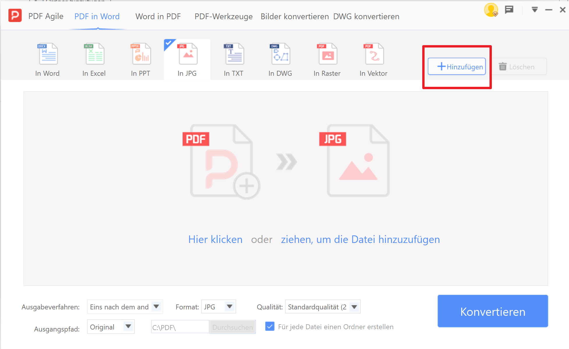 4. Datei hinzufügen: Wählen Sie Ihre gewünschte Datei aus.