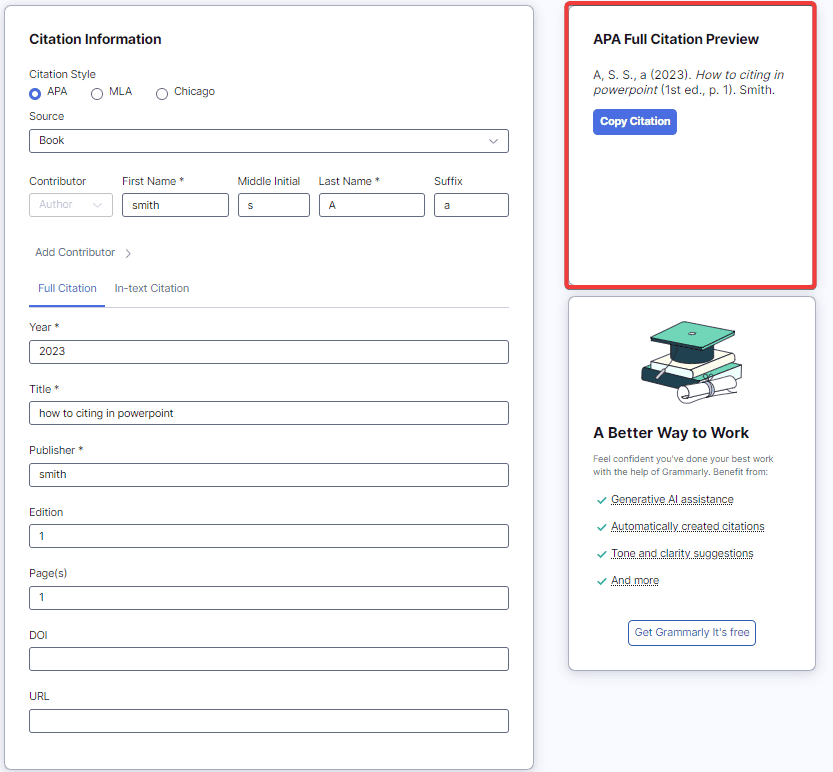 5.Generate Your Citation