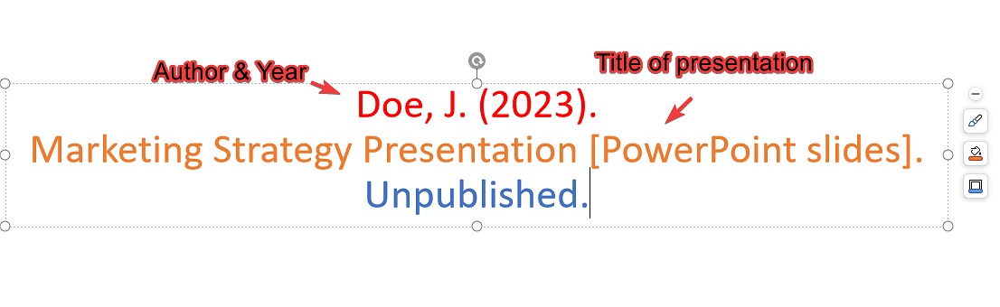 Format for User Created Presentations: