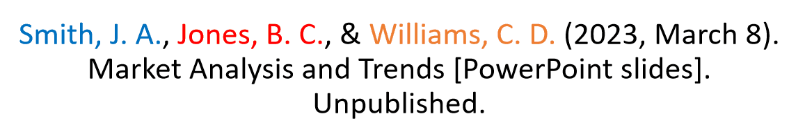 Multiple Authors example: