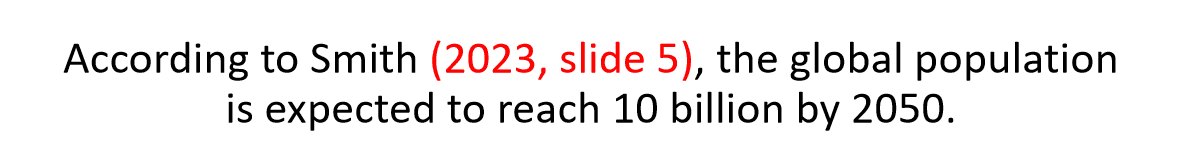 In-Text Citations in PowerPoint Presentations