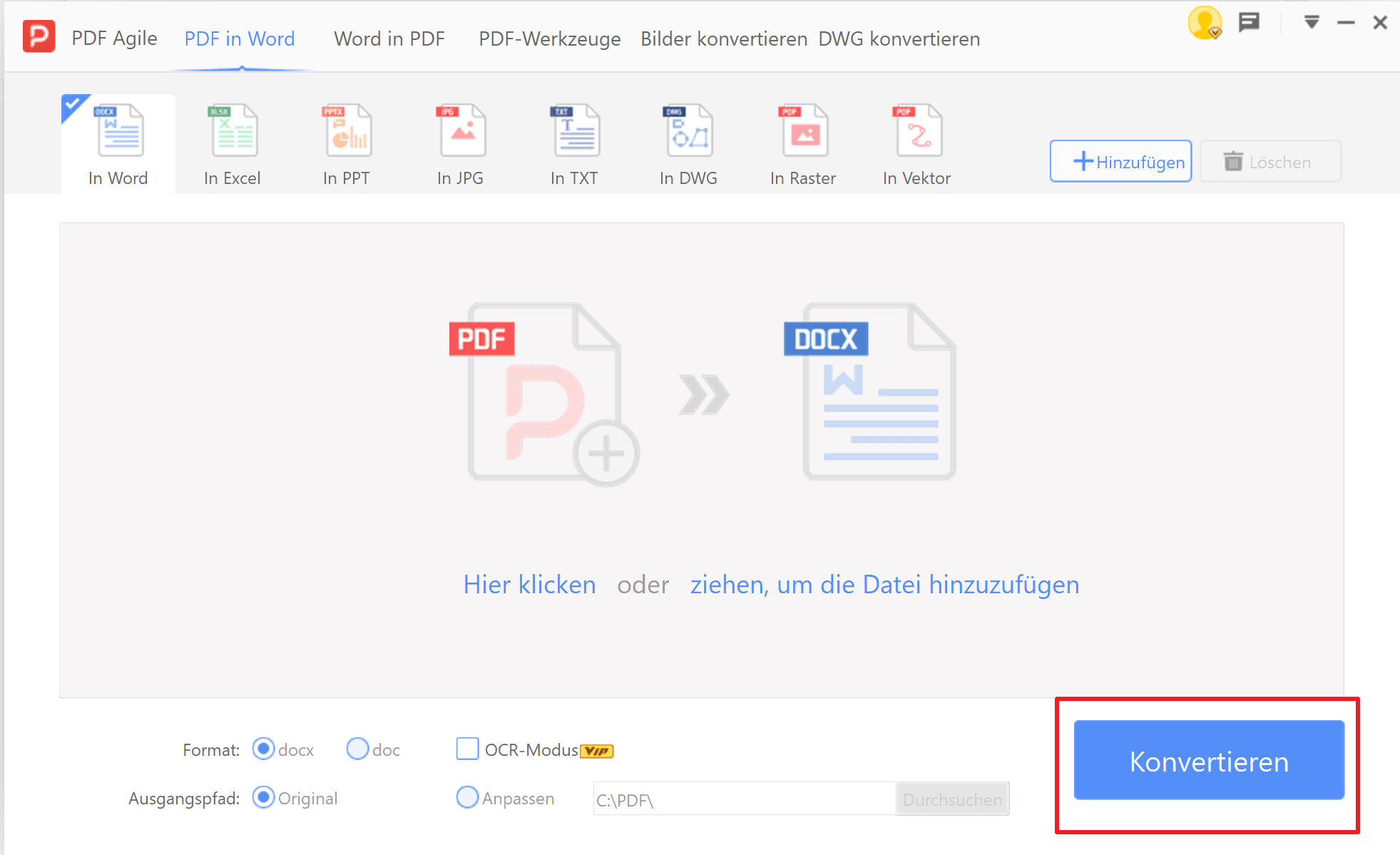 5. Klicken Sie auf „Konvertieren“