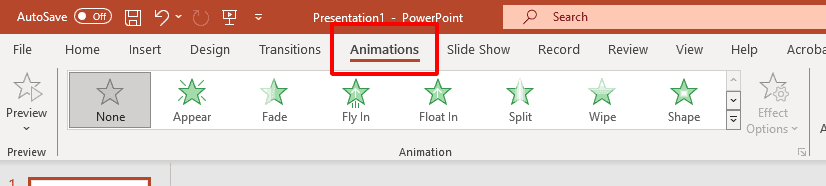 Step 3: Access Animation Controls