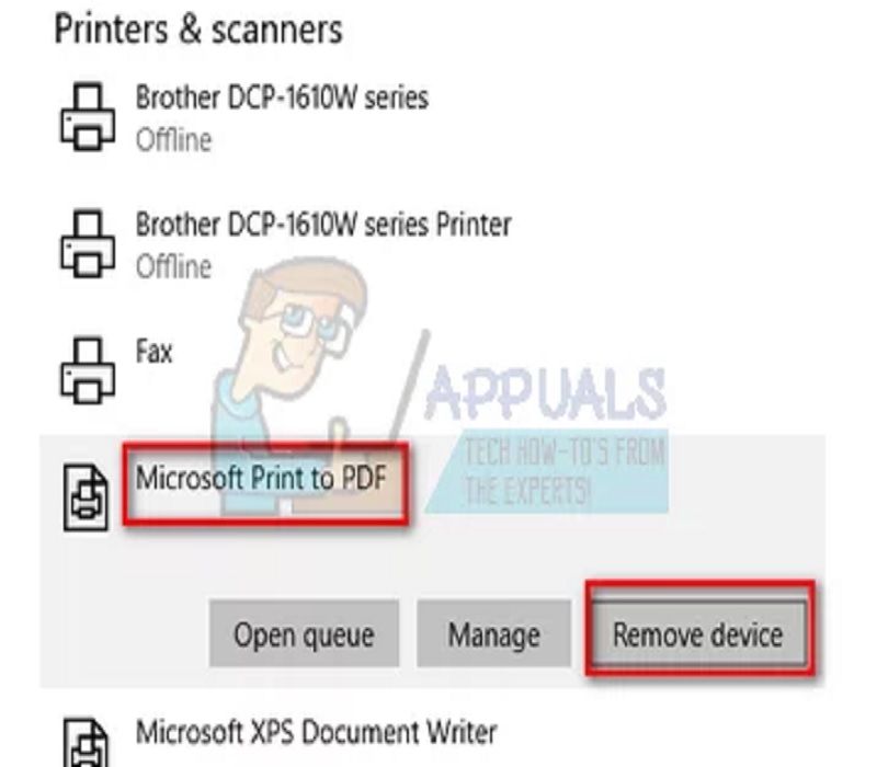 Wie fügt man "Microsoft Print to PDF" hinzu?