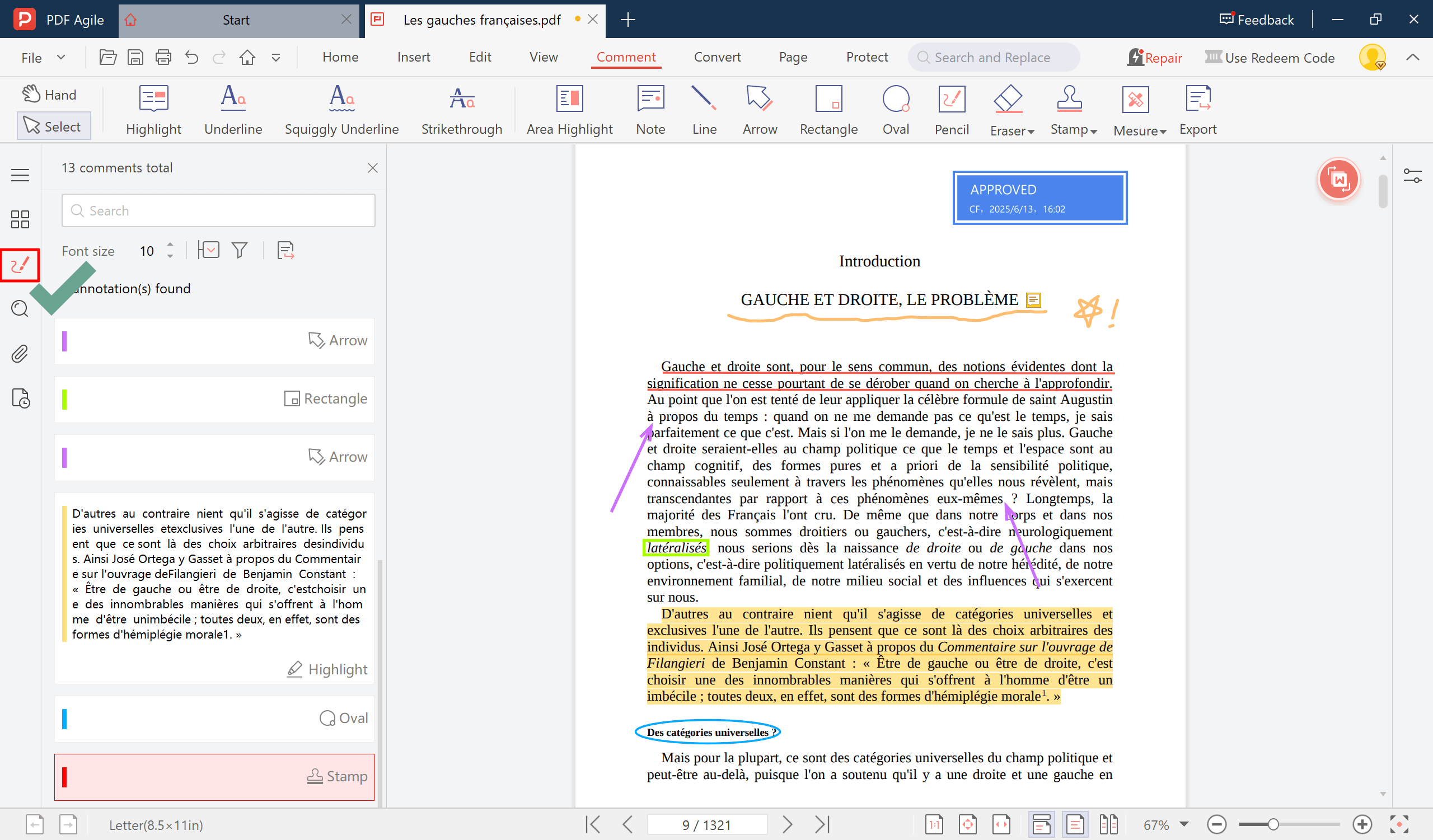 6. Pour inspecter et gérer les commentaires dans PDF Agile