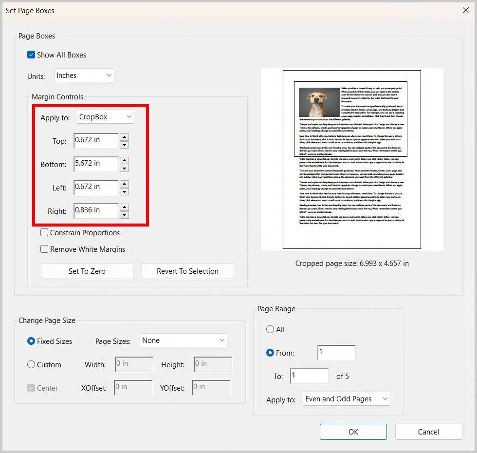 8.	Adjust Margins (Optional): Modify the margins as necessary.