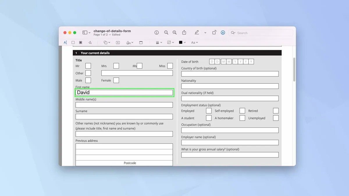 8.	Move the Text Box: Click inside the text box (your cursor will turn into a hand) and move it to where you want it on the PDF.