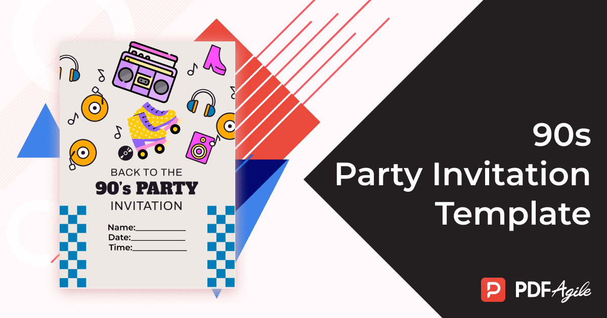 90s Party Invitation Template