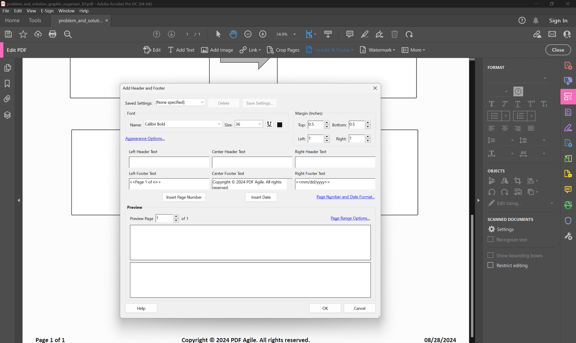 Agregar encabezado y pie de página a PDF con Adobe Acrobat