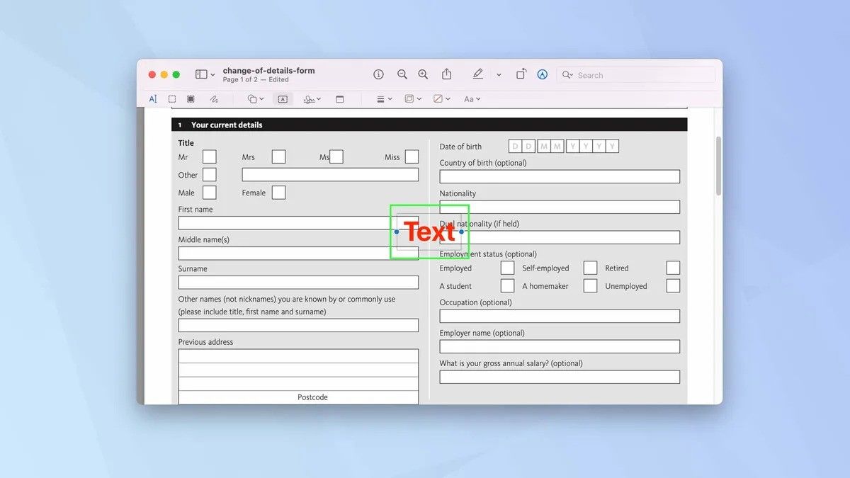 Adding Text to a PDF on Mac