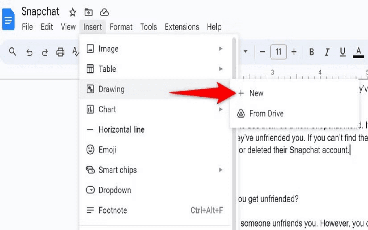 Adding a Vertical Line in Google Docs