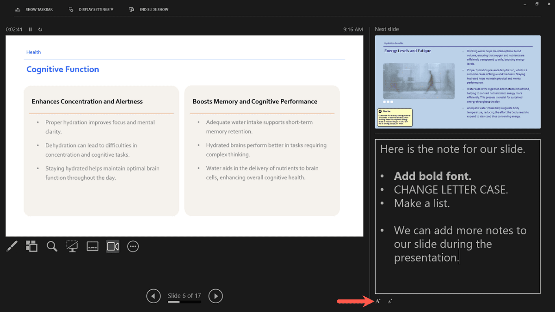 Adjusting Text Size