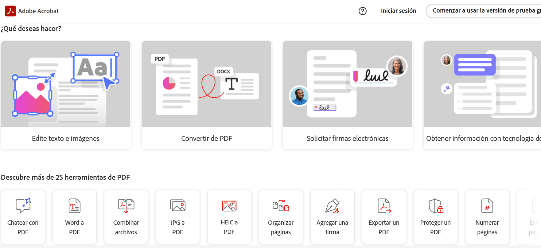 Adobe Acrobat convertir documentos escaneados