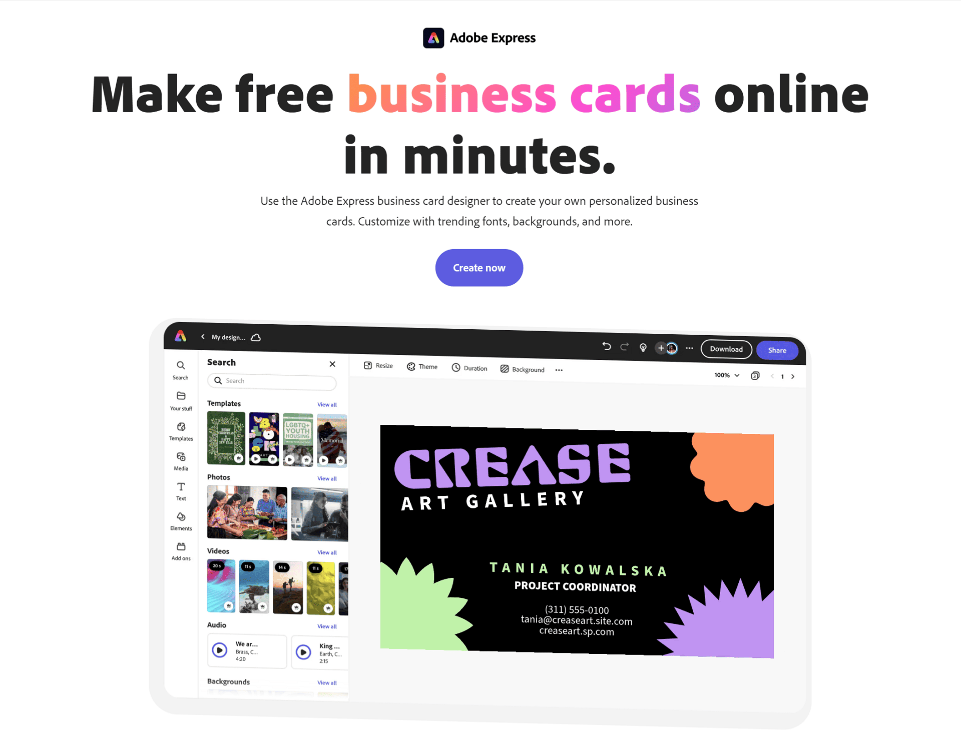 Adobe Express - Business Card Maker